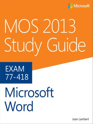 cover image of MOS 2013 Study Guide for Microsoft Word